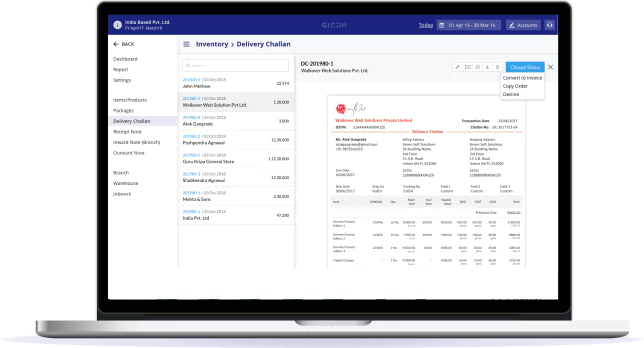 Banner image showcasing features of Giddh accounting software, including inventory management and invoicing