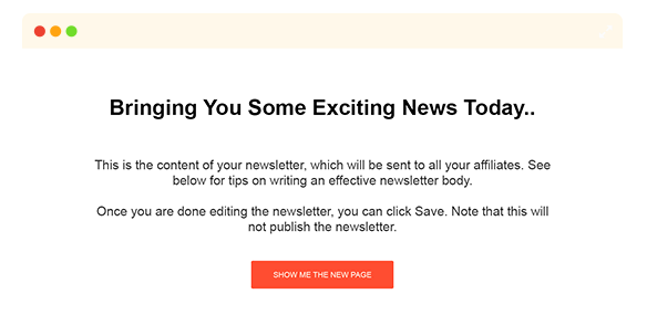 Banner for the Affiliate Newsletter